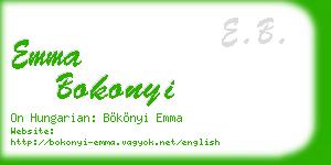 emma bokonyi business card
