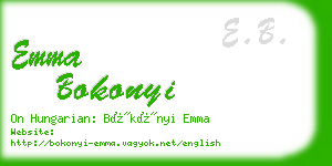 emma bokonyi business card